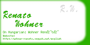 renato wohner business card